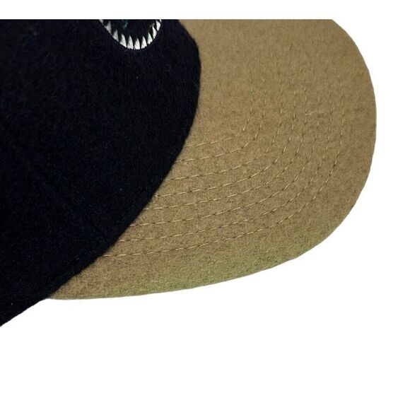 Vintage 90s Greg Norman Shark Golf Adjustable Baseball Cap Hat Navy Blue Tan - Picture 6 of 6